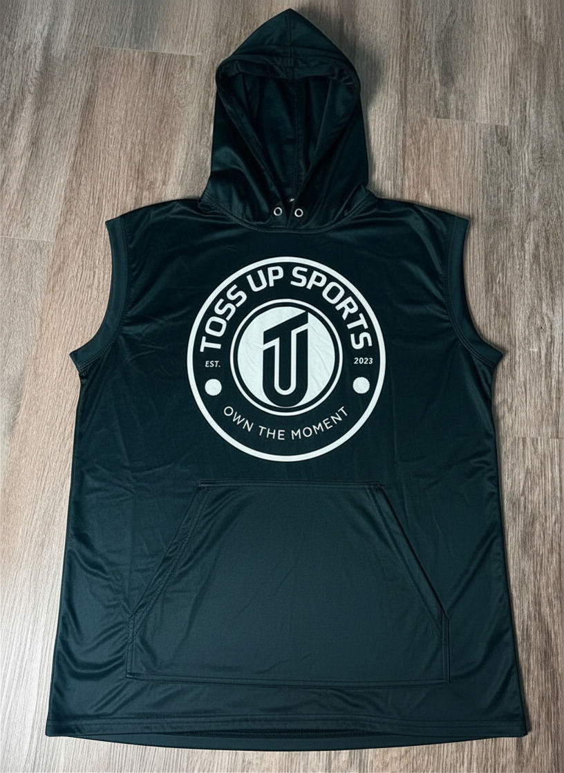 Toss Up Sports Dri-Fit Hooded Tank Top – Black Sleeveless Hoodie for Sports